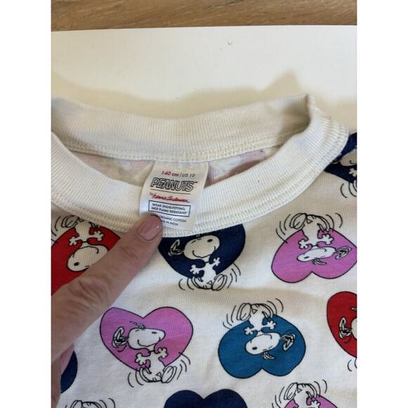 Size 140- 10 Hanna Andersson Snoopy & Heart Pajamas Valentine’s Day - Picture 5 of 5